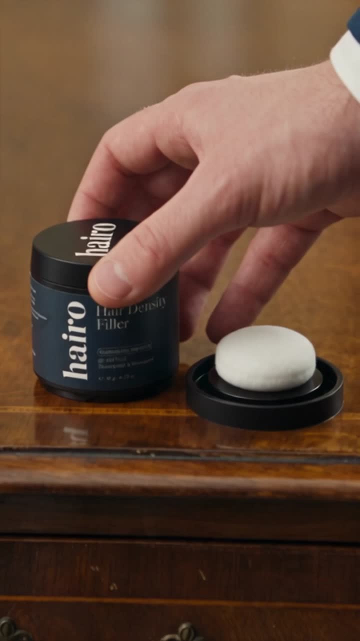 HAIRO Hair Density Filler in cinematic advertisement