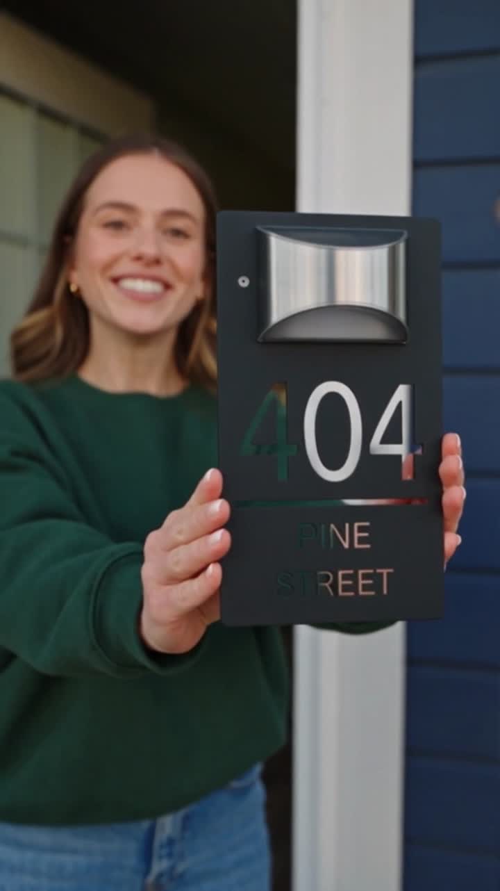 Solarium modern door plaque in cinematic advertisement
